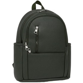 Resim Yuga Suni Deri Dört Gözlü Sırt Çantası Yeşil Yeşil 