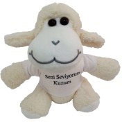 Resim Alifa Toptan Seni Seviyorum Kuzum Tişörtlü Peluş Kuzu 
