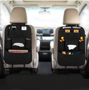 Resim Araba Koltuk Arkası Organizer Çanta Siyah Araç İçi Eşya Düzenleyici 