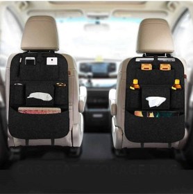 Resim Araba Koltuk Arkası Organizer Çanta Siyah Araç İçi Eşya Düzenleyici 