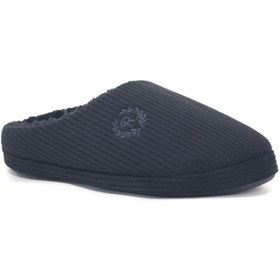 Resim soElite Kadife Önü Kapalı Nakışlı Yumuşak Tabanlı İçi Kürklü Erkek Ev Misafir Terliği Çeyiz Bohça 