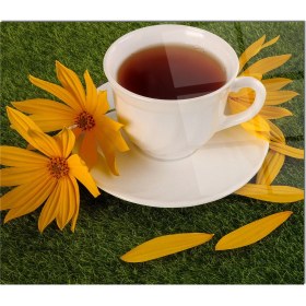 Resim Olinpa Cam Ocak Arkası Koruyucu | Beyaz Fincan Desenli 