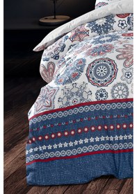 Resim Lastikli Çarşaflı Tek Kişilik Nevresim Takımı Star Lacivert-gri 