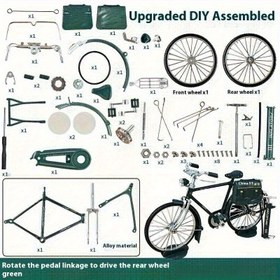 Resim DIY Montaj Retro Bisiklet Model Seti, Kayar Stil Montaj Model Seti, Dağ Bisikleti Koleksiyonluk, Yeni Yıl Hediyeleri ve Cadılar Bayramı/Paskalya için Uygun 