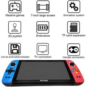 Resim Yues Retro YS7000 Nostalji Taşınabilir TV Uyumlu 128 Bit Oyun Konsolu 