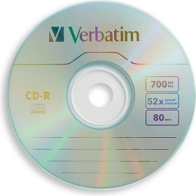 Resim Verbatim Cd-R Discs, 700 Mb/80 Dk, 52 X, Spindle, Gümüş, 100/PAKET, 94554 