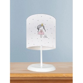 Resim Mekta Home Bebek ve Çocuk Odası Örgülü Saçlı Prenses Kız Desenli Abajur 