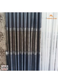 Resim Lüks Kırçıllı Mavi Fon Pano Perde Sık Pile Tek Kanat-modern House Mavi 