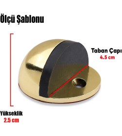 Resim Badem10 Yarımay Kapı Stoperi Tamponu Vidalı Metal Kapı Stopu Durdurucu Tutucu Albrifin ( 5 Adet ) 