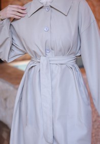 Resim İmajButik Taş Düğme Detaylı Oversize Gabardin Trençkot 