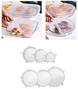 Resim Kitchen Design Lab Silikon 2 Boy Kare Ve Yuvarlak 2'li Silikon Streç Kapak Ve 6'lı Tencere Bonesi 