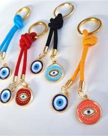 Resim Hediyelik 4'lü Nazar Boncuklu Anahtarlık Seti 10,5 Cm 