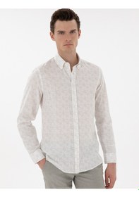 Resim Pierre Cardin Erkek Haki Gömlek Desenli 50304548-vr027 Haki 