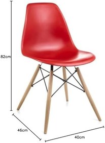 Resim Kırmızı Eames Sandalye - 4 Adet - Cafe Balkon Mutfak Sandalyesi 
