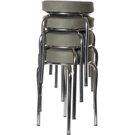 Resim ekipmetal Tabure Kumaş Yeşil ( 4 Adet ) 
