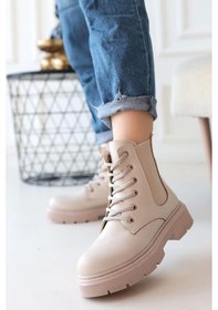 Resim Daum Bej Cilt Bağcıklı Bot Karışık 