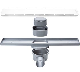Resim Sukar Line/4P Plain Izgaralı Lineer Duş Kanalı Plastik Kasalı Koku Önleyicili - 40 cm 