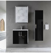 Resim Asmira Banyo Dolabı - 60 Cm - 3'Lü Set - Siyah Çok Renkli 