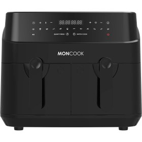 Resim MONCOOK Çift Hava Fritözü - 2'si 1 Arada Airfryer 9L, 2 x 4,5L Sepetli 