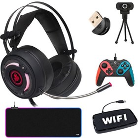 Resim Turbox TRX-102 Bundle Kablolu Kulaklık Oyun Kolu Webcam Wifi Bluetooth RGB Mouse Pad Oyuncu Seti Turbox TRX-102 Bundle Kablolu Kulaklık Oyun Kolu Webcam Wifi Bluetooth RGB Mouse Pad Oyuncu Seti