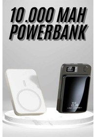 Resim Magsafe Hızlı Şarj 10.000 Mah Wireless Şarj Powerbank Android Ve Apple Uyumlu iOS 