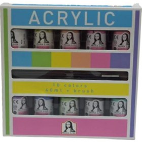 Resim SUDOR AKRILIK BOYA 40ML 10 RENK+FIRCA SET ML122C 