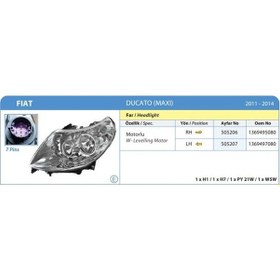 Resim Ayfar-505206 - Far Sağ Motorlu 7 Pin Ducato Maxi 06-14 