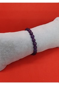Resim Gümüştel El Sanatları Sertifikalı Ametist Doğal Taş Bileklik 8 Mm Çok Renkli 