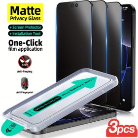 Resim 3 adet Mat Anti-Peeping Temperli Cam Ekran Koruyucuları ile Kurulum Kiti - Tam Kapsama, Parmak İzi Önleme, Darbe Önleme, Çizik Önleme, 9H Sertlik, Kırılmaz for iphone 16 Pro Max/16 Pro/16 Plus/16/15 Pro Max/14 Pro Max/13/12/11 Serisi için, Gizlilik Koruma, Tozdan Arındırılmış Tasarım, Gizlilik Koruma | Mat Kaplama | Kolay Kurulum, for iPhone Aksesuarları için 