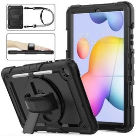 Resim Samsung Galaxy Uyumlu Tab S6 Lite 10.4" P610/p620 Kılıf Defender Tank Zırh Silikon Askılı Tablet Kılıfı Kılıf 