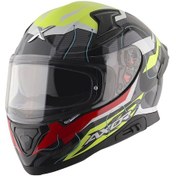 Resim Axor Apex/Turbine2 E Full Face Kask Parlak Kırmızı - Sarı 