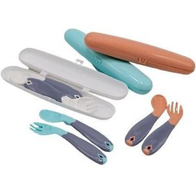 Resim Babyjem Tutmalı Açılı Çatal Kaşık Gri 