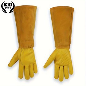 Resim KKOYING, Premium Cool Eye-Catching Yellow Gloves, 5 Boyutta Kol Korumalı Gerçek Dana Derisi Eldivenler, Açık Hava Sporları Bisiklet, Tatlı Düşünceli Hediye 