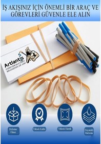 Resim Kalın Ambalaj Lastiği 50 Gr 25 Li 1 Paket %100 Kauçuk 64x6mm Geniş Büyük Paket Lastik Kasa Poşet Taşıma Lastiği 