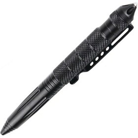 Resim Ximistore9 Aviasyon Alyuminyum Savaş Kalemi, Tungsten Ucuyla Pencere Kırma, Kendini Koruma, Çok Fonksiyonlu Siyah Edc Kalemi 15cm Siyah 