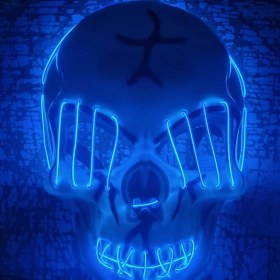 Resim Halloween Maske Kuru Kafa Işıklı Laciver Teller Diğer 