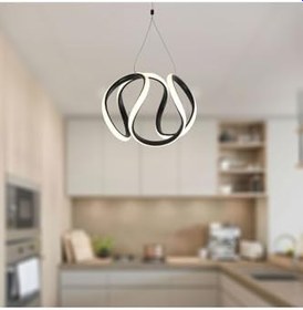 Resim TT AYDINLATMA TT306-25-SY TT Aydınlatma Orta Kavis Mat Siyah (Sarı Işık) Ledli Avize Siyah 25 x 90 