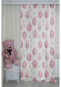 Resim Pamuk Şeker Rüyası Tatlı Temalı Çift Kanatlı Çocuk Odası Perdesi 