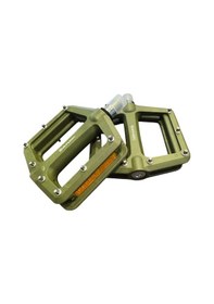 Resim Briviga Plastik Çivili Platform Bisiklet Pedalı Haki Yeşil 1du+1 Kapalı Rulman 108x103x27mm 