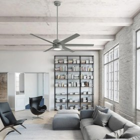 Resim HUNTER FAN Solaria Dc Motor 152 cm . Mat Gümüş - Aydınlatmalı ve Uzaktna Kumandalı Tavan Vantilatörü 