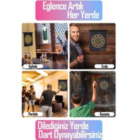 Resim 6 Oklu Mıknatıslı Dart Seti Çift Yönlü Manyetik Duvara Zarar Vermeyen Dart Oyunu 