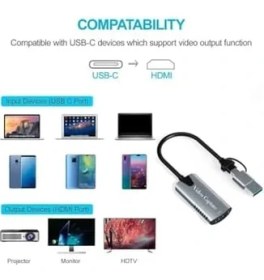 Resim Storemax HU04A Type-C/usb A To 4K 60Hz 1080P HDMI Video Capture Hub 