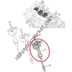 Resim Citroen C5 Aircross (2020-2021) 1.2 Turbo Benzinli Ateşleme Bobini (Orijinal) 