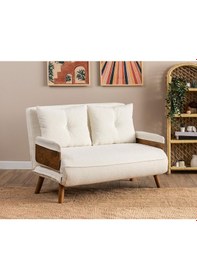 Resim Pafu Cosmo İkili Katlanır Yataklı Koltuk - Teddy Beyaz Beyaz 