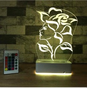 Resim Özel Tasarım 3D Ilizyon Gül Ve Kadın Masaüstü Led Lamba 
