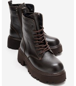 Resim Luvi Shoes Loreta Kahve Hakiki Deri Kadın Postal Bot Kahve 