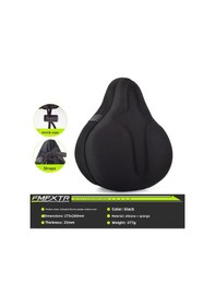 Resim Teltree Yeni Model Elektrikli Bisiklet & Dağ Bisikleti Yumuşak Yüksek Kaliteli 3d Silikon Yumuşak Extra Kalın Lastik Oturak Kılıfı Siyah, Büyük Boy Siyah 