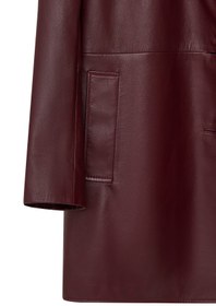 Resim Emma Kadın Bordo Uzun Deri Kaban - Bordo / 
