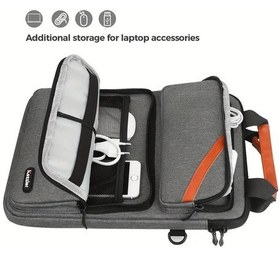 Resim Lumaworld Grey Renkli 13.3 İnç Dikey Laptop Çantası Tablet Omuz İç Çantası Arka Kapak 