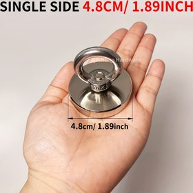 Resim Ağır Hizmet Tipi Manyetik Kancalar - Delme Gerektirmeyen Duvar Montajı, 4.8-7.49 cm Yuvarlak Manyetik Balık Tutma Mıknatısları, Güvenli Tutuşlu Dayanıklı Metal Yapı, Balık Tutma, Geri Dönüşüm, Ev Dekorasyonu için Güçlü Manyetik Kuvvet, Manyetik Balık Kancası 